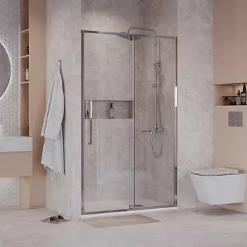 Душевая дверь в нишу Niagara Nova 120x195 NG-66-12A стекло прозрачное, профиль хром