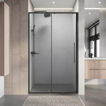 Душевая дверь в нишу Niagara Nova 130х195 NG-34-L13CHGR раздвижная влево, стекло шиншилла, профиль графит