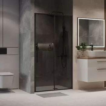 Душевая дверь в нишу Niagara Nova 130x195 NG-85-13TB стекло тонированное, профиль черный матовый