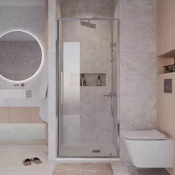 Душевая дверь в нишу Niagara Nova 90x195 NG-66-9A стекло прозрачное, профиль хром