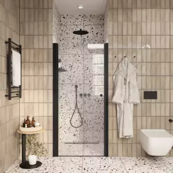 Душевая дверь в нишу Parly 70х185 DE70B стекло прозрачное, профиль черный