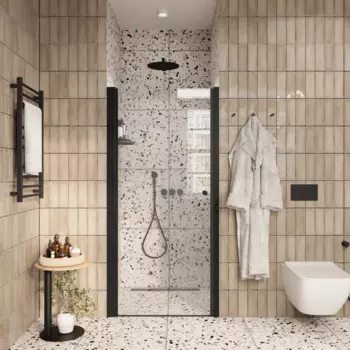 Душевая дверь в нишу Parly 90х185 DE90B стекло прозрачное, профиль черный