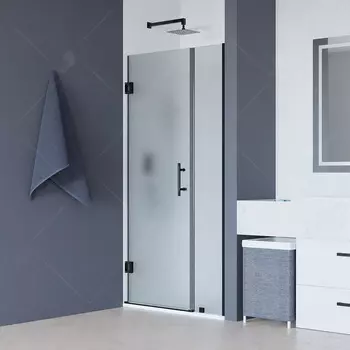 Душевая дверь в нишу RGW Hotel HO-012B 100 см профиль черный, стекло сатин