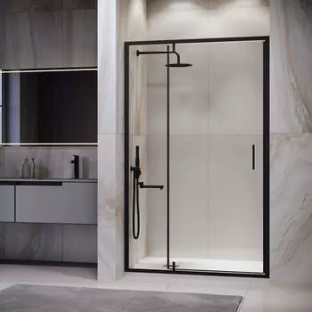 Душевая дверь в нишу RGW Leipzig 110x195 LE-103B стекло прозрачное, профиль черный