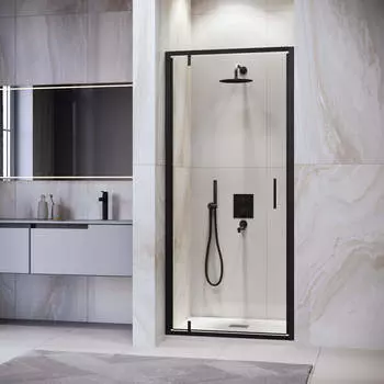 Душевая дверь в нишу RGW Leipzig 80x195 LE-102B стекло прозрачное, профиль черный