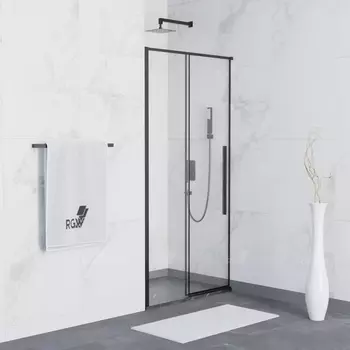 Душевая дверь в нишу RGW Stilvoll SV-12B 130 см профиль черный, стекло прозрачное