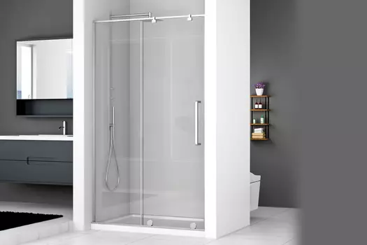 Душевая дверь в нишу Royal Bath 140х195 BERN-S RB140-T-CH стекло прозрачное, профиль хром