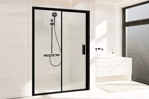 Душевая дверь в нишу Royal Bath Accord 155х200 RB HS-T-BL стекло прозрачное, профиль черный