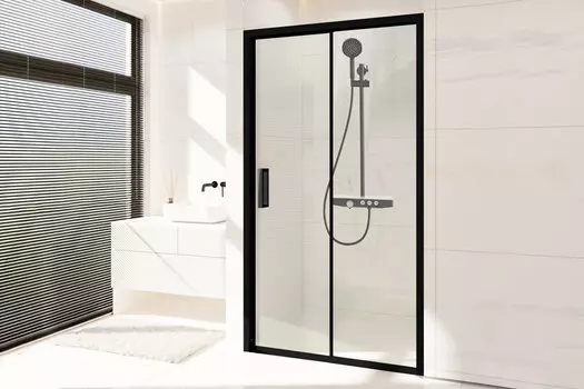 Душевая дверь в нишу Royal Bath Accord 140х200 RB HS-T-BL стекло прозрачное, профиль черный