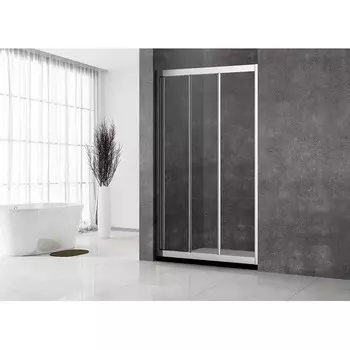 Душевая дверь в нишу Veconi 120х195 VN31 раздвижная, стекло прозрачное, профиль хром