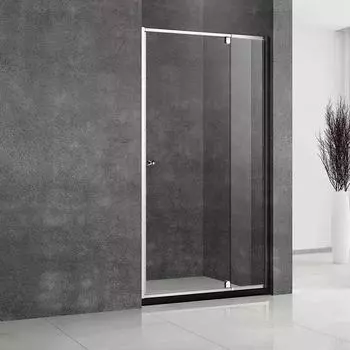 Душевая дверь в нишу Veconi 90х195 VN32 распашная, стекло прозрачное, профиль хром