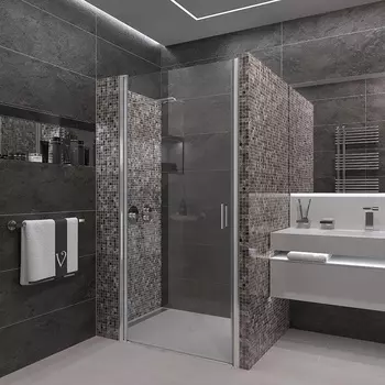 Душевая дверь в нишу Veconi 90х195 VN-43 распашная, профиль хром