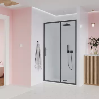 Душевая дверь в нишу Veconi Evo 110x195 E1-GR-110-01-C9 стекло прозрачное, профиль графит брашированный