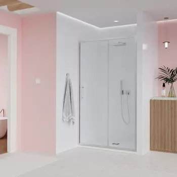 Душевая дверь в нишу Veconi Evo 140x195 E1-CH-140-01-C9 стекло прозрачное, профиль хром