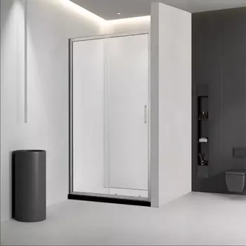 Душевая дверь в нишу Veconi Vianno 140x195 VN46BC-140-01-C5 стекло прозрачное, профиль брашированный никель