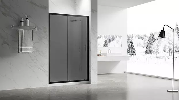 Душевая дверь в нишу Veconi Vianno 150x195 VN55BT-150-05-C8 стекло тонированное, профиль черный