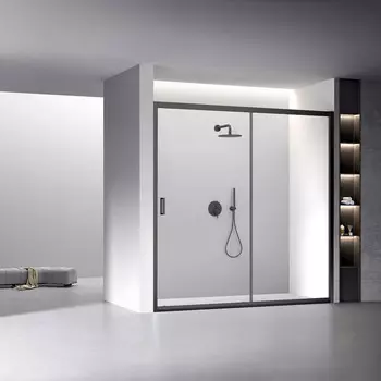 Душевая дверь в нишу Veconi Vianno 200x195 VN60B-200-01-C5 стекло прозрачное, профиль черный