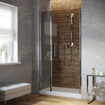 Душевая дверь в нишу Vegas-Glass 140 см EP-F-1 LUX 140 08 07 профиль глянцевый хром, стекло графит