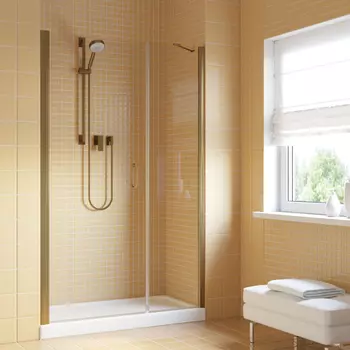 Душевая дверь в нишу Vegas-Glass 140 см EP-F-2 LUX 140 05 01 профиль бронза, стекло прозрачное