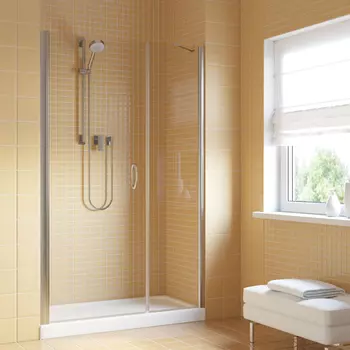 Душевая дверь в нишу Vegas-Glass 145 см EP-F-2 LUX 145 08 01 профиль глянцевый хром, стекло прозрачное