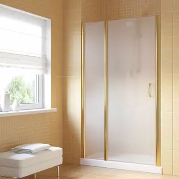 Душевая дверь в нишу Vegas-Glass 150 см EP-F-1 LUX 150 09 10 профиль золото глянцевое, стекло сатин