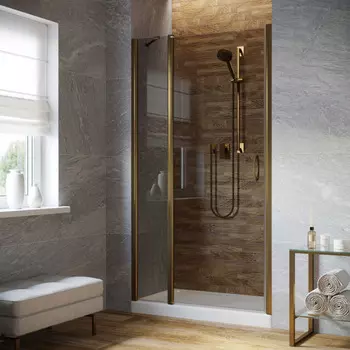 Душевая дверь в нишу Vegas-Glass 150 см EP-F-1 LUX 150 05 07 профиль бронза, стекло графит