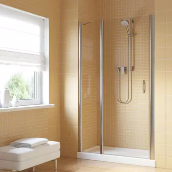 Душевая дверь в нишу Vegas-Glass 150 см EP-F-1 LUX 150 08 crystalvision профиль глянцевый хром, стекло crystalvision