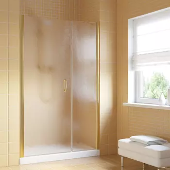 Душевая дверь в нишу Vegas-Glass 150 см EP-F-2 LUX 150 09 02 профиль золото глянцевое, стекло шиншилла
