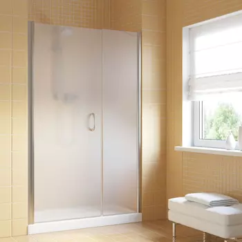 Душевая дверь в нишу Vegas-Glass 150 см EP-F-2 LUX 150 08 10 профиль глянцевый хром, стекло сатин