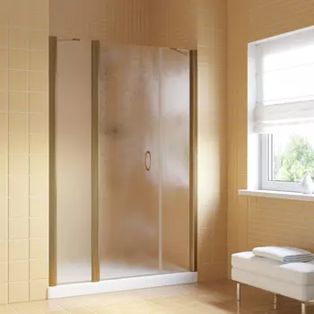 Душевая дверь в нишу Vegas-Glass 150 см EP-2F LUX 150 05 02 профиль бронза, стекло шиншилла