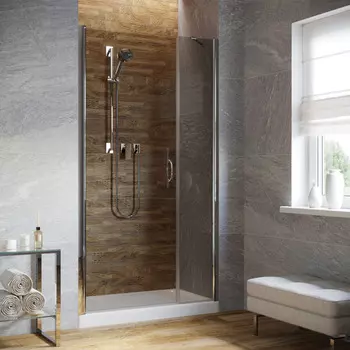 Душевая дверь в нишу Vegas-Glass 150 см EP-F-2 LUX 150 08 07 профиль глянцевый хром, стекло графит