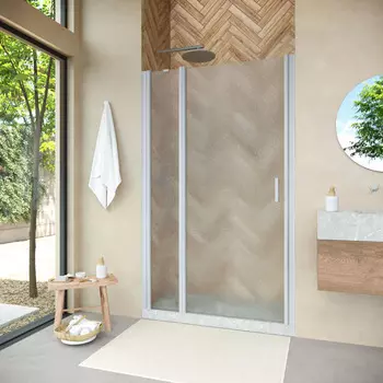 Душевая дверь в нишу Vegas-Glass 155 см EP-F-1 NOVO h2000 155 07 02 профиль матовый хром, стекло шиншилла