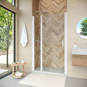 Душевая дверь в нишу Vegas-Glass 155 см EP-F-1 NOVO 155 01 crystalvision профиль белый, стекло crystalvision