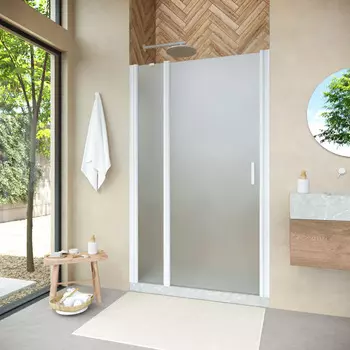 Душевая дверь в нишу Vegas-Glass 155 см EP-F-1 NOVO h2000 155 01 10 профиль белый, стекло сатин