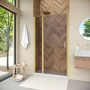 Душевая дверь в нишу Vegas-Glass 155 см EP-F-1 NOVO h2000 155 03 05 профиль золото матовое, стекло бронза