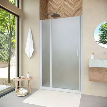 Душевая дверь в нишу Vegas-Glass 155 см EP-F-1 NOVO 155 07 10 профиль матовый хром, стекло сатин