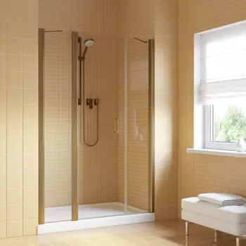 Душевая дверь в нишу Vegas-Glass 175 см EP-2F LUX 175 05 01 профиль бронза, стекло прозрачное