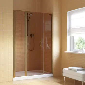 Душевая дверь в нишу Vegas-Glass 175 см EP-2F LUX 175 05 05 профиль бронза, стекло бронза