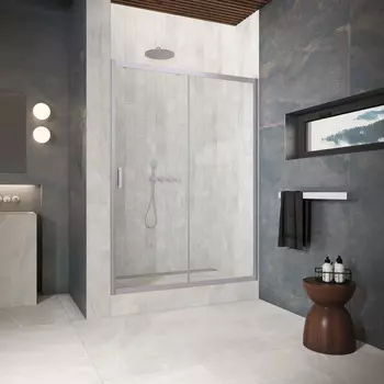 Душевая дверь в нишу Vegas-Glass 180 см ZP Protec 180 07 crystalvision профиль матовый хром, стекло crystalvision