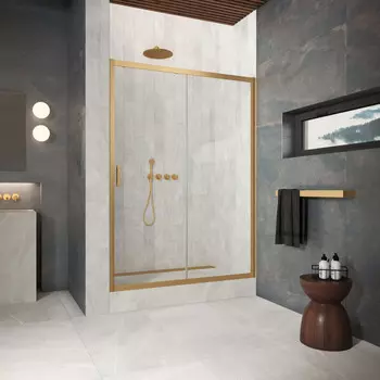 Душевая дверь в нишу Vegas-Glass 180 см ZP Protec h1900 180 03 crystalvision профиль золото матовое, стекло crystalvision