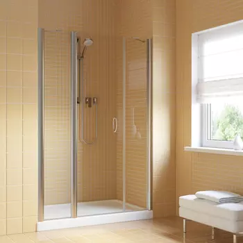 Душевая дверь в нишу Vegas-Glass 180 см EP-2F LUX 180 08 01 профиль глянцевый хром, стекло прозрачное