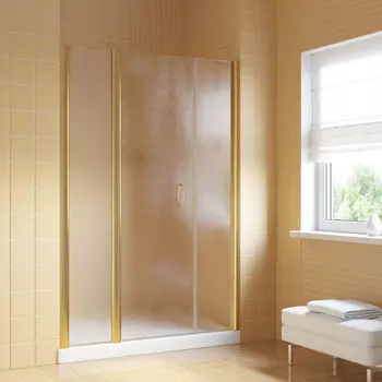Душевая дверь в нишу Vegas-Glass 180 см EP-2F LUX 180 09 02 профиль золото глянцевое, стекло шиншилла