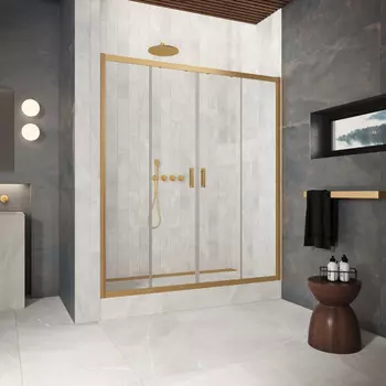 Душевая дверь в нишу Vegas-Glass 215 см Z2P Protec h1900 215 03 01 профиль золото матовое, стекло прозрачное