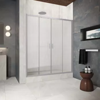 Душевая дверь в нишу Vegas-Glass 215 см Z2P Protec h1900 215 07 Moru профиль матовый хром, стекло moru