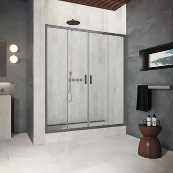 Душевая дверь в нишу Vegas-Glass 215 см Z2P Protec h1900 215 06 02 профиль gunmetal, стекло шиншилла