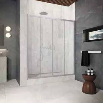 Душевая дверь в нишу Vegas-Glass 220 см Z2P Protec 220 07 01 профиль матовый хром, стекло прозрачное