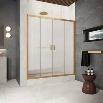 Душевая дверь в нишу Vegas-Glass 220 см Z2P Protec 220 03 Moru профиль золото матовое, стекло moru