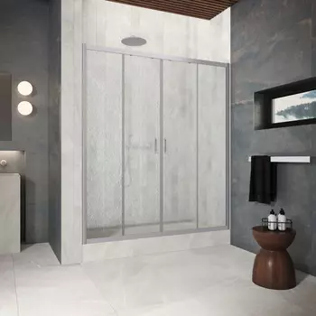 Душевая дверь в нишу Vegas-Glass 220 см Z2P Protec 220 07 02 профиль матовый хром, стекло шиншилла