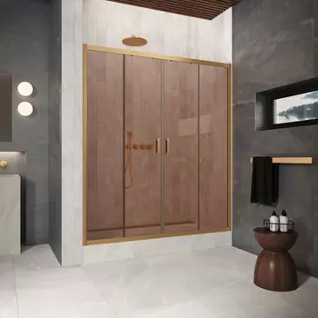 Душевая дверь в нишу Vegas-Glass 220 см Z2P Protec h1900 220 03 05 профиль золото матовое, стекло бронза