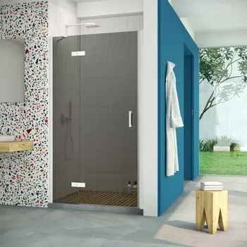 Душевая дверь в нишу Vegas-Glass AFP Retta 120x199 AFP Retta 120 01 07 стекло графит, профиль белый